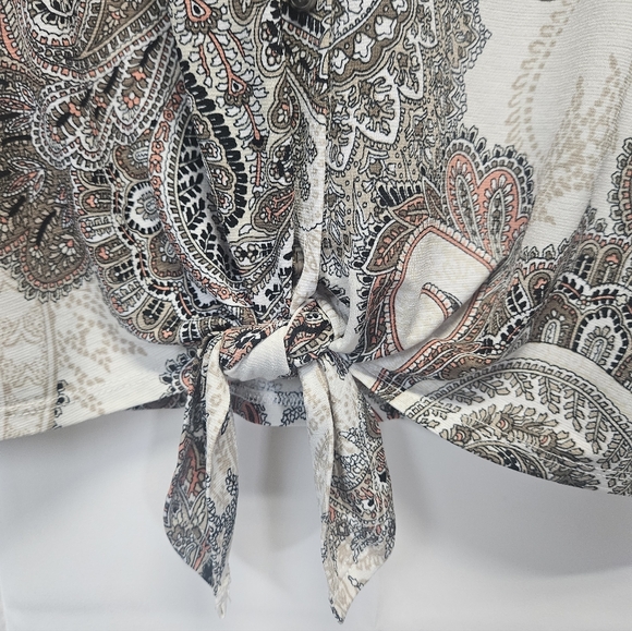 Naif M Paisley Print Tie-Front Blouse - Picture 3 of 4